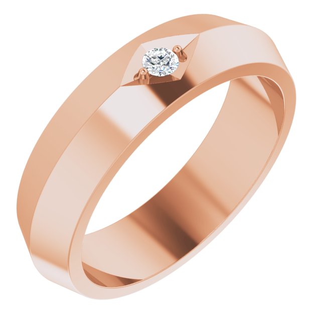 Diamond Knife Edge Mens Wedding Band