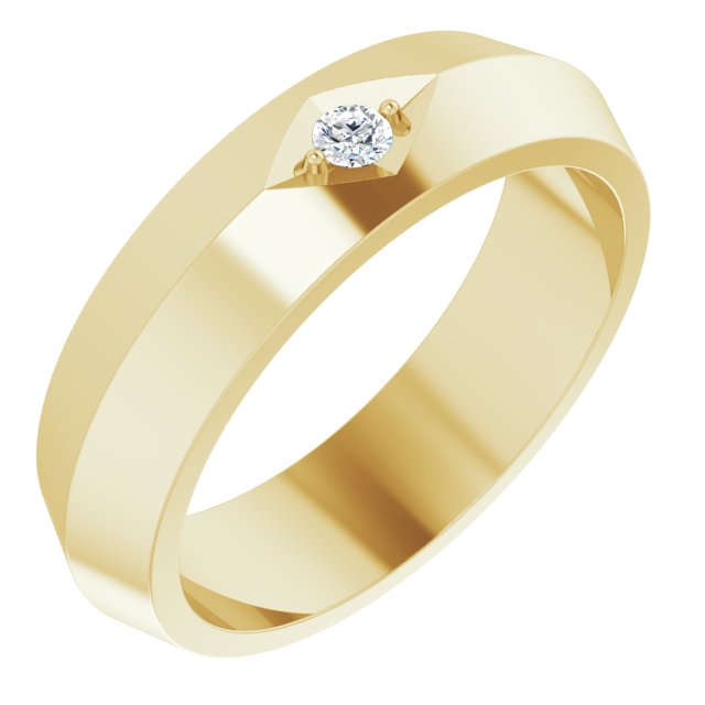 Diamond Knife Edge Mens Wedding Band