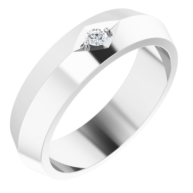 Diamond Knife Edge Mens Wedding Band