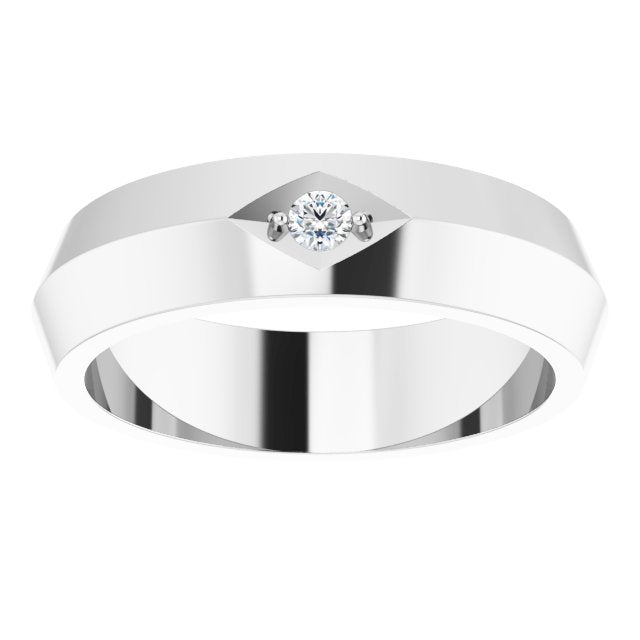 Diamond Knife Edge Mens Wedding Band