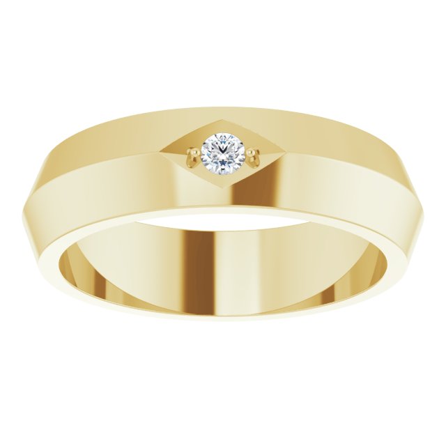 Diamond Knife Edge Mens Wedding Band
