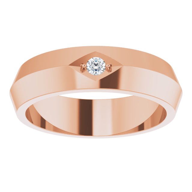 Diamond Knife Edge Mens Wedding Band