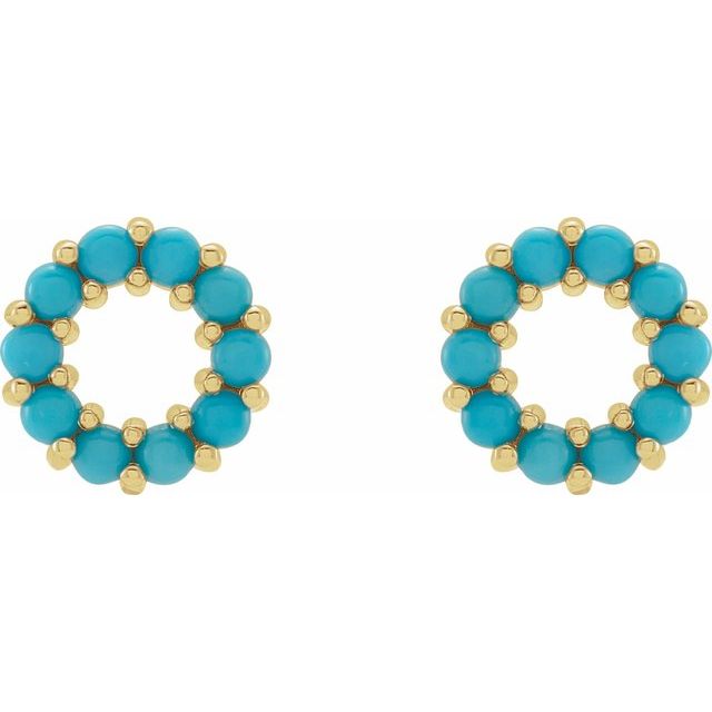 Halo-Style Cabochon Earrings
