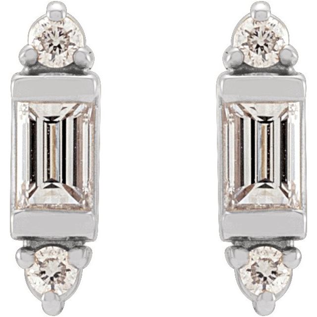 1/10 CTW Natural Diamond Stud Earrings