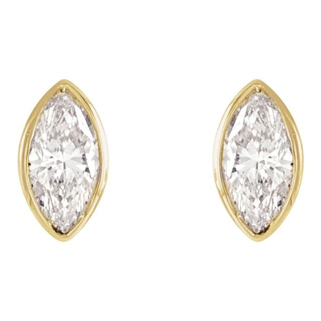 Marquise Solitaire Bezel-Set Earrings