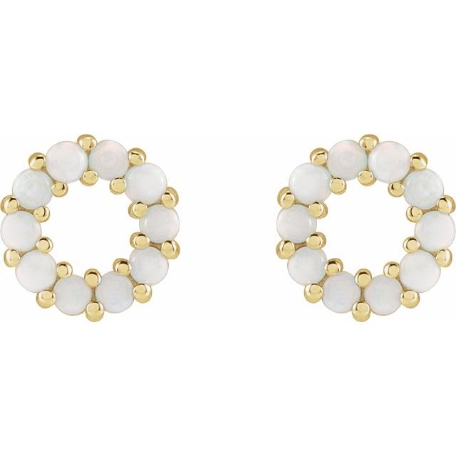 Halo-Style Cabochon Earrings