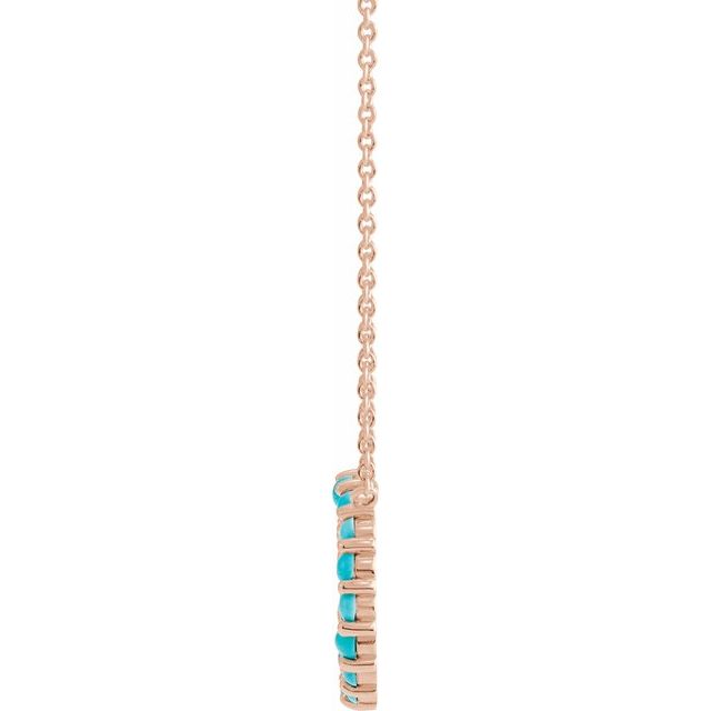 Natural Turquoise Circle Cabochon 18 In Necklace
