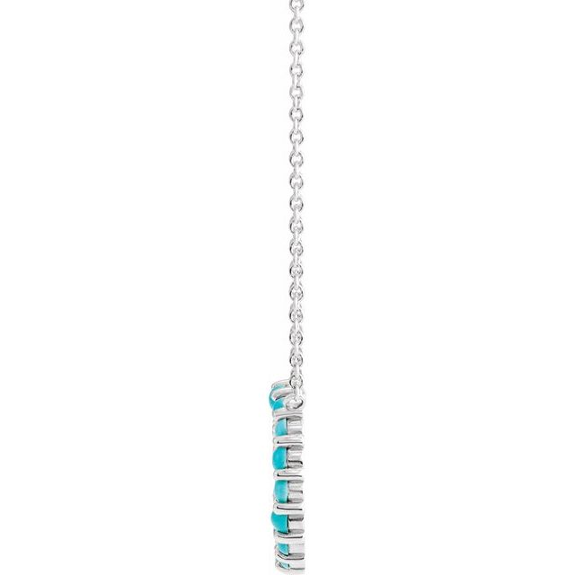Natural Turquoise Circle Cabochon 18 In Necklace