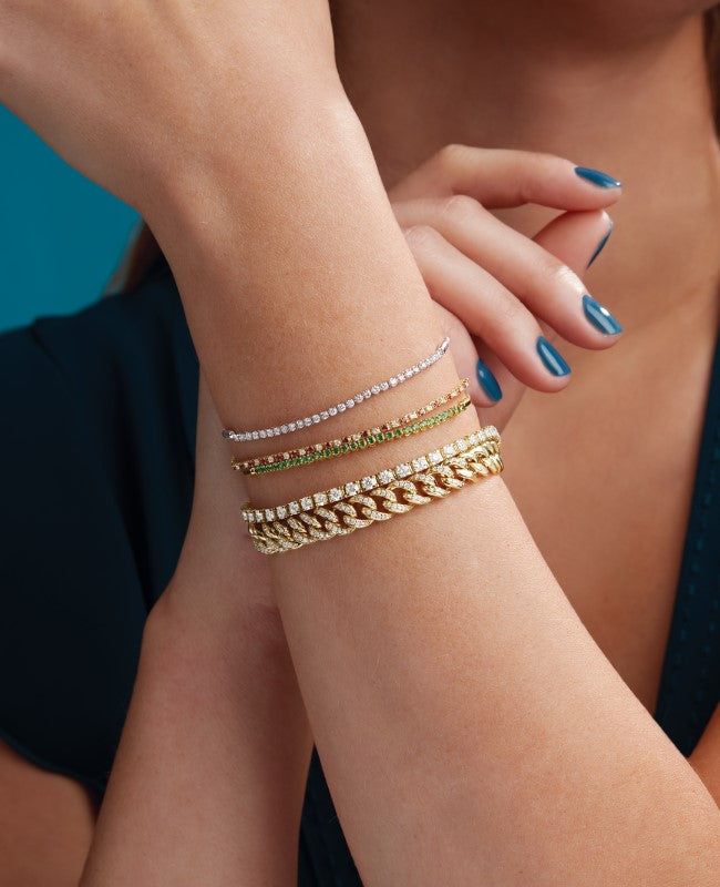 Diamond Accented Curb Bracelet
