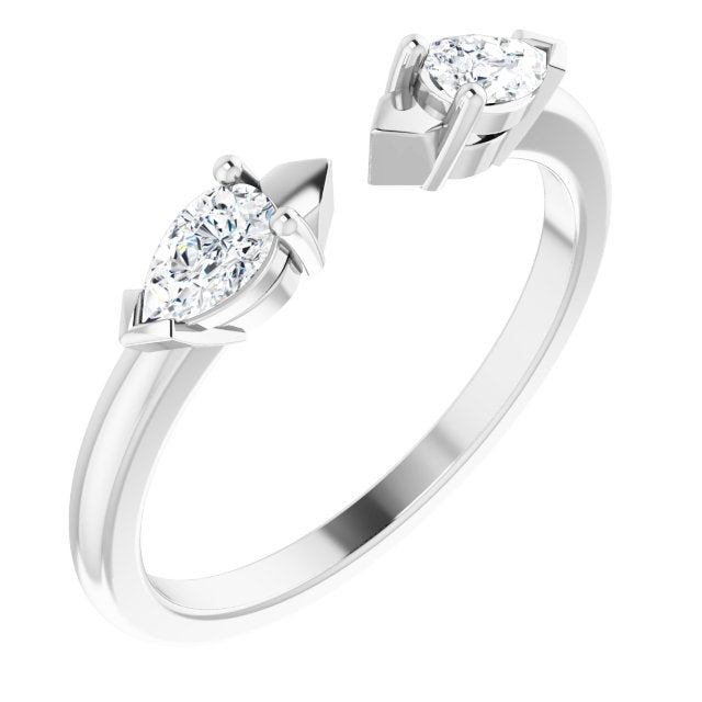2-Stone Open Shank Diamond Ring