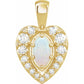White Opal and Diamond Pendant Necklace