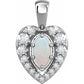 White Opal and Diamond Pendant Necklace