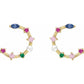 Freshwater Pearl & Natural Multi-Gemstone Earrings