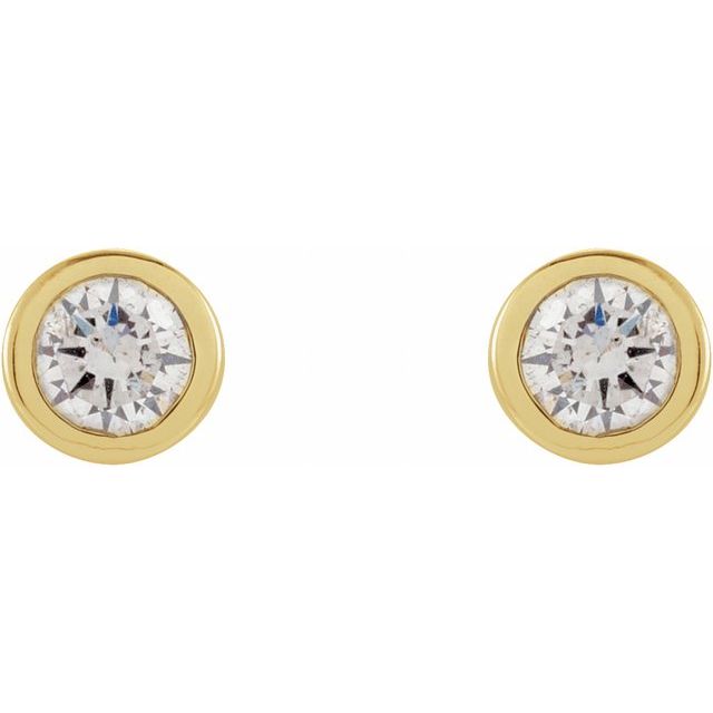 Micro Bezel-Set Diamond Stud Earrings