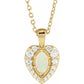White Opal and Diamond Pendant Necklace