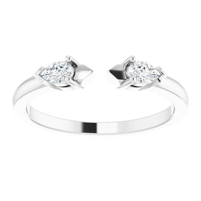 2-Stone Open Shank Diamond Ring