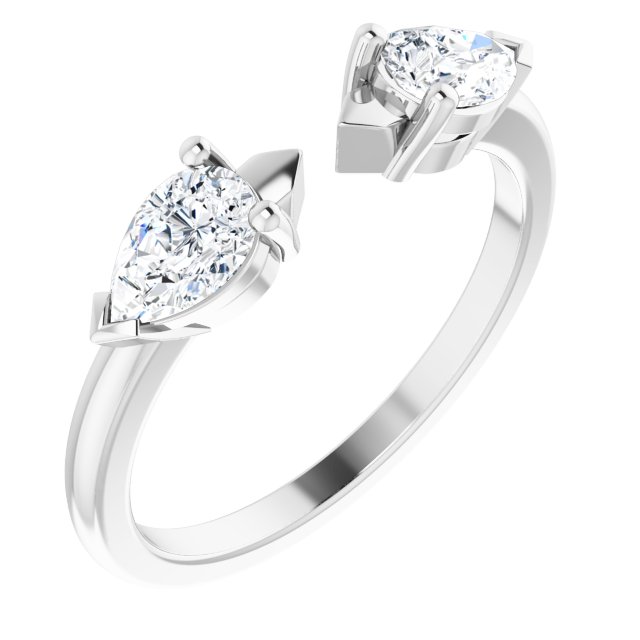 2-Stone Open Shank Diamond Ring