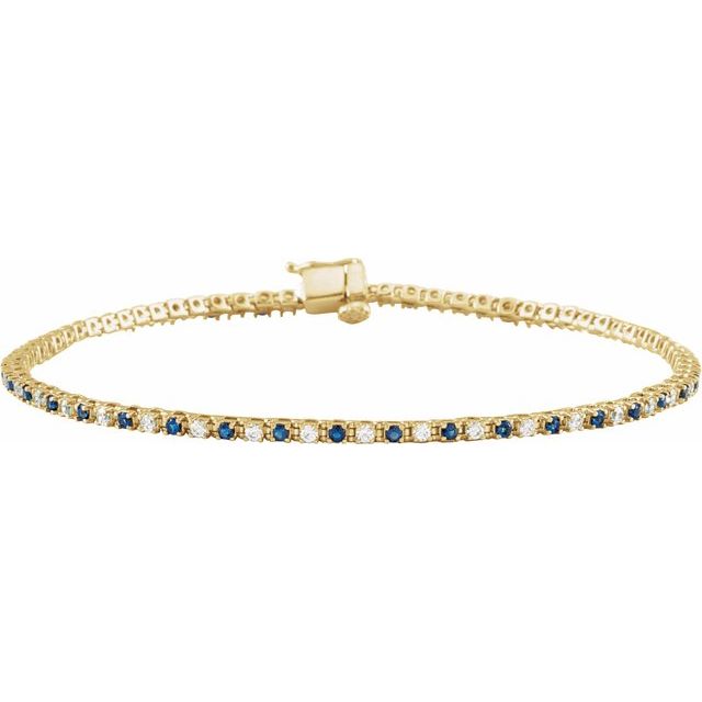 Gemstone and Diamond Line Bracelet