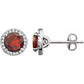 Halo Birthstone Earrings
