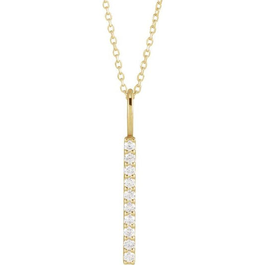 Natural Diamond Vertical Bar Necklace