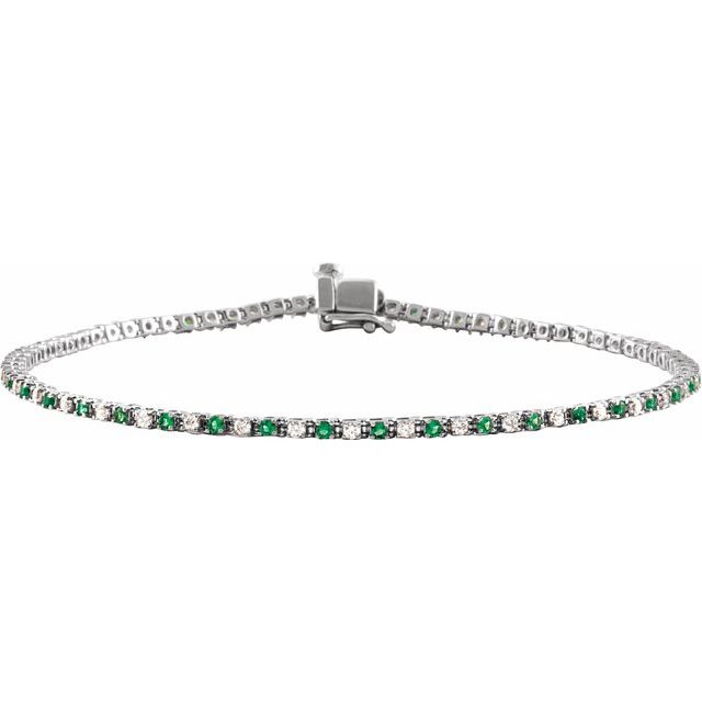 Gemstone and Diamond Line Bracelet