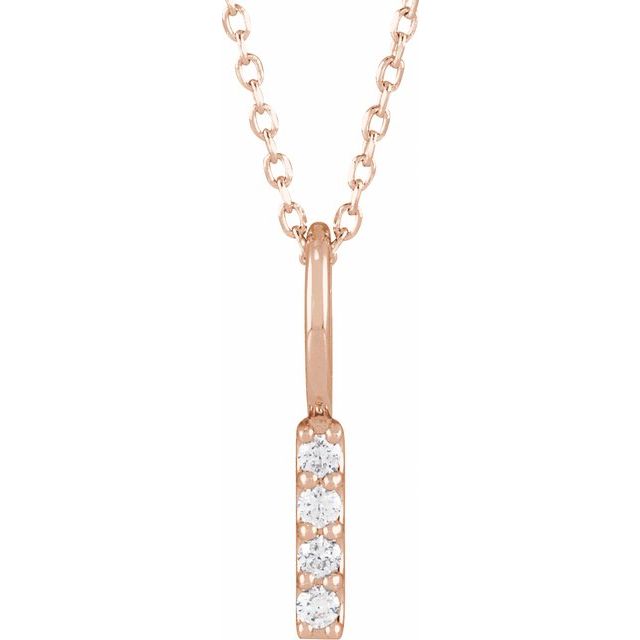 Natural Diamond Vertical Bar Necklace