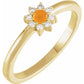 Gemstone and .07 CTW Natural Diamond Accented Halo-Style Ring