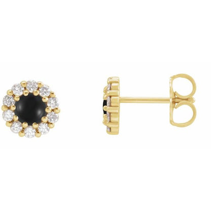 Rose-Cut Diamond Halo Earrings