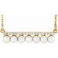 Freshwater Pearl and Diamond Bar Necklace