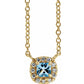 Gemstone & Diamond Halo Necklace