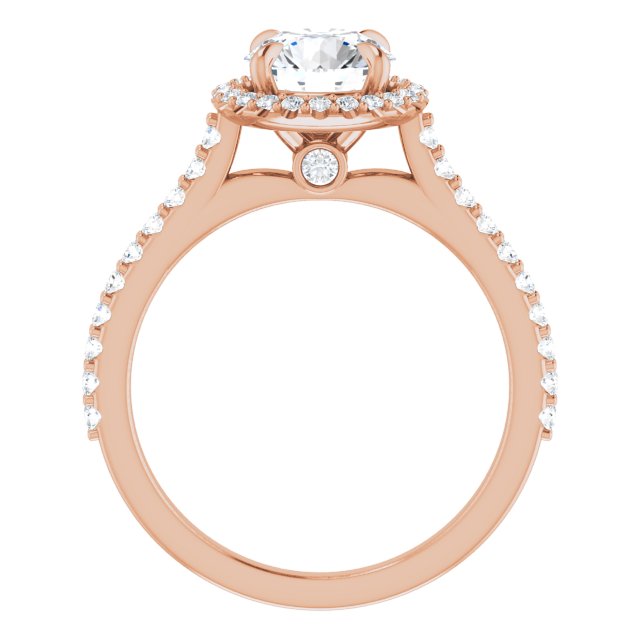7 mm Round Lab-Grown Diamond Halo Engagement Ring