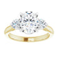 9x7 mm Oval Moissanite Engagement Ring 3-Stone