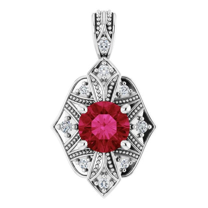 Vintage-Inspired Accented Pendant Shield