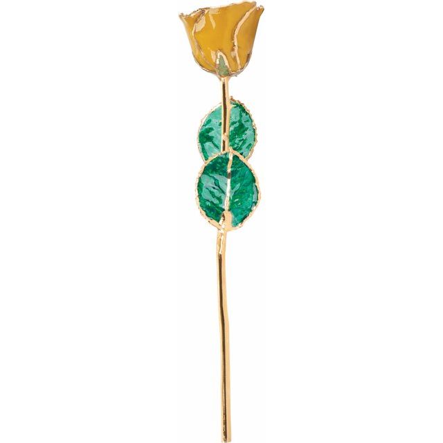 Yellow Topaz Colored Rose with Gold Trim