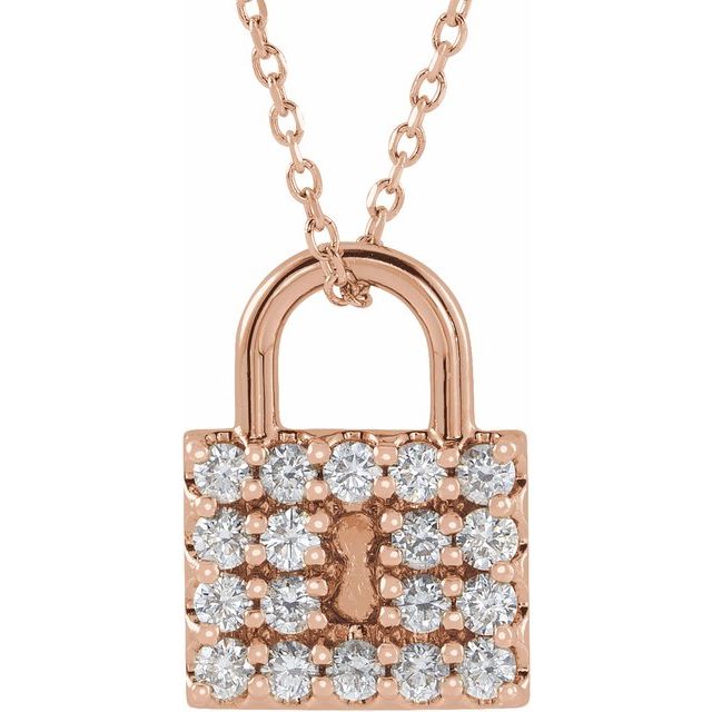 Natural Diamond Lock Necklace
