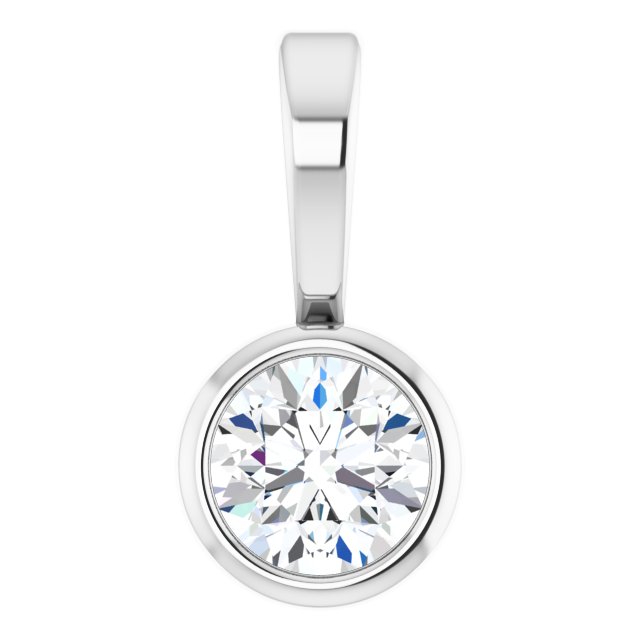 Bezel-Set Solitaire Necklace Pendant