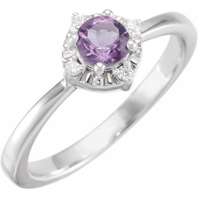 Halo Birthstone Ring