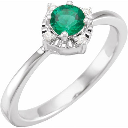 Halo Birthstone Ring