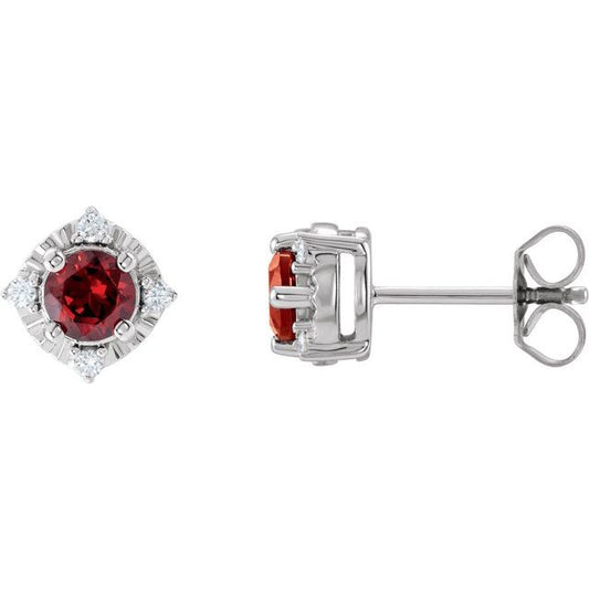 Halo Birthstone Earrings