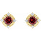 Halo Birthstone Earrings