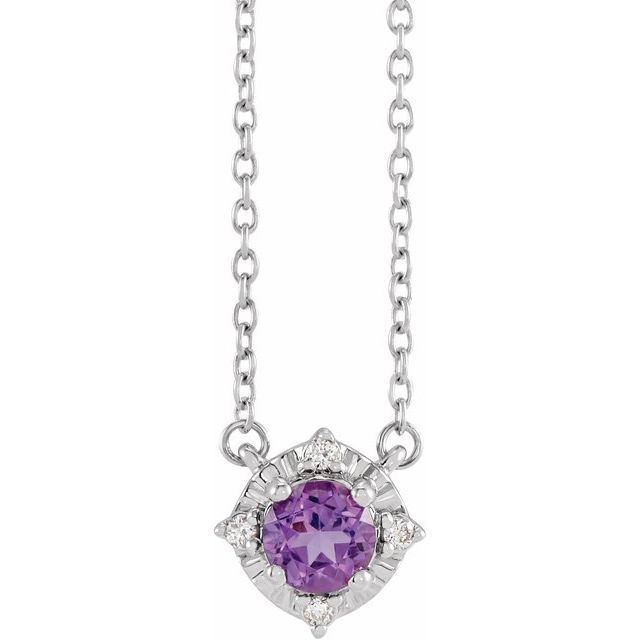 Halo Birthstone Necklace