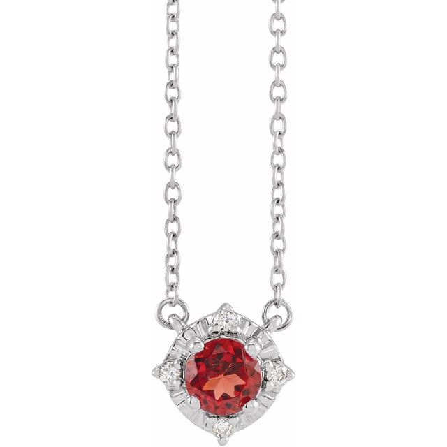 Halo Birthstone Necklace