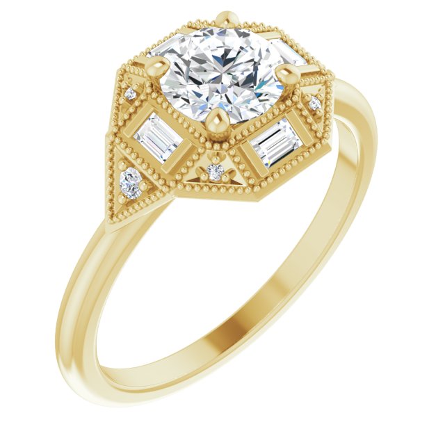 Accented Lab-Grown Diamond Engagement Ring