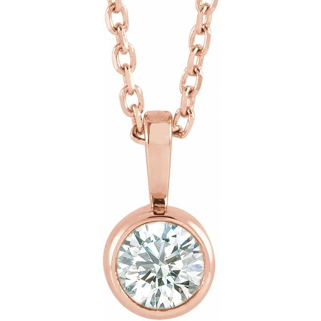 Bezel-Set Solitaire Necklace Pendant