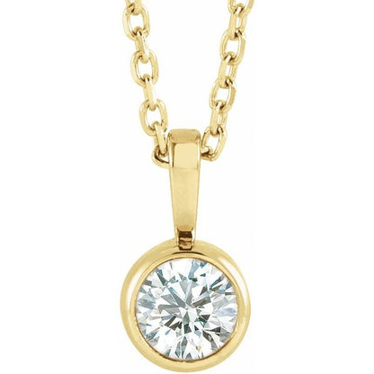 Bezel-Set Solitaire Necklace Pendant