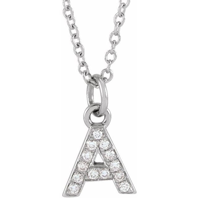 Diamond Petite Initial Necklace A-F