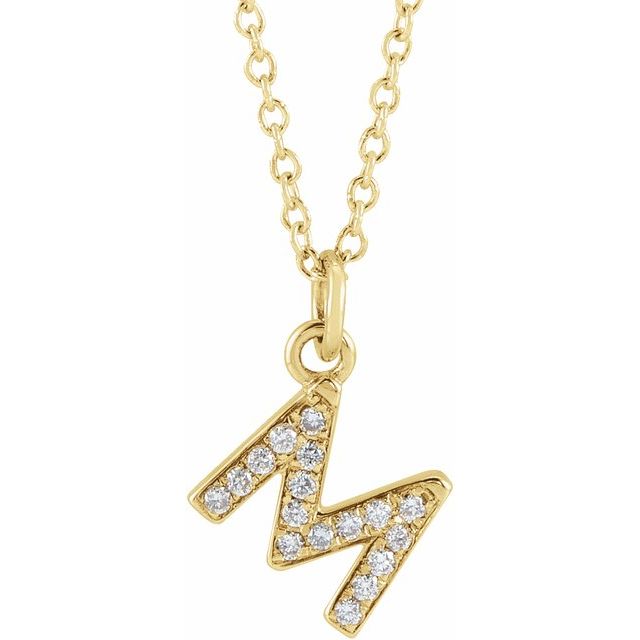 Diamond Petite Initial Necklace G-M