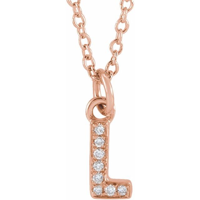 Diamond Petite Initial Necklace G-M