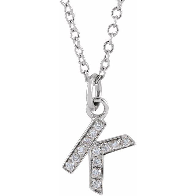 Diamond Petite Initial Necklace G-M