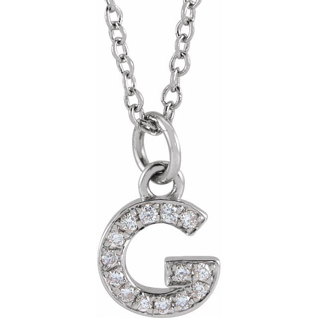 Diamond Petite Initial Necklace G-M